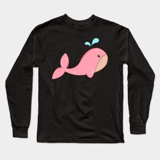 Pink Whale Long Sleeve T-Shirt